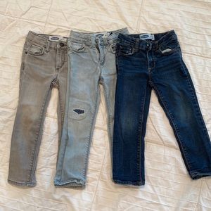Three pair of Old Navy 3T toddler boy jeans